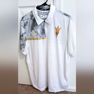 Adidas White Arizona State SUN Devils Aeroready Quarter Zip Polo